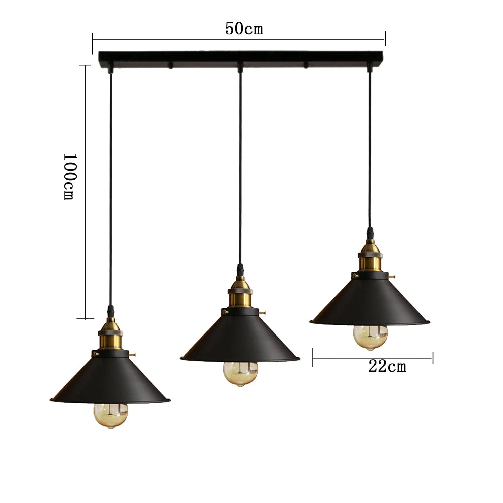 Vintage Pendant Light Loft Retro Chandelier Pendant Lamp E27 Base Industrial Hanging Light Edison Home Lighting for Living Room