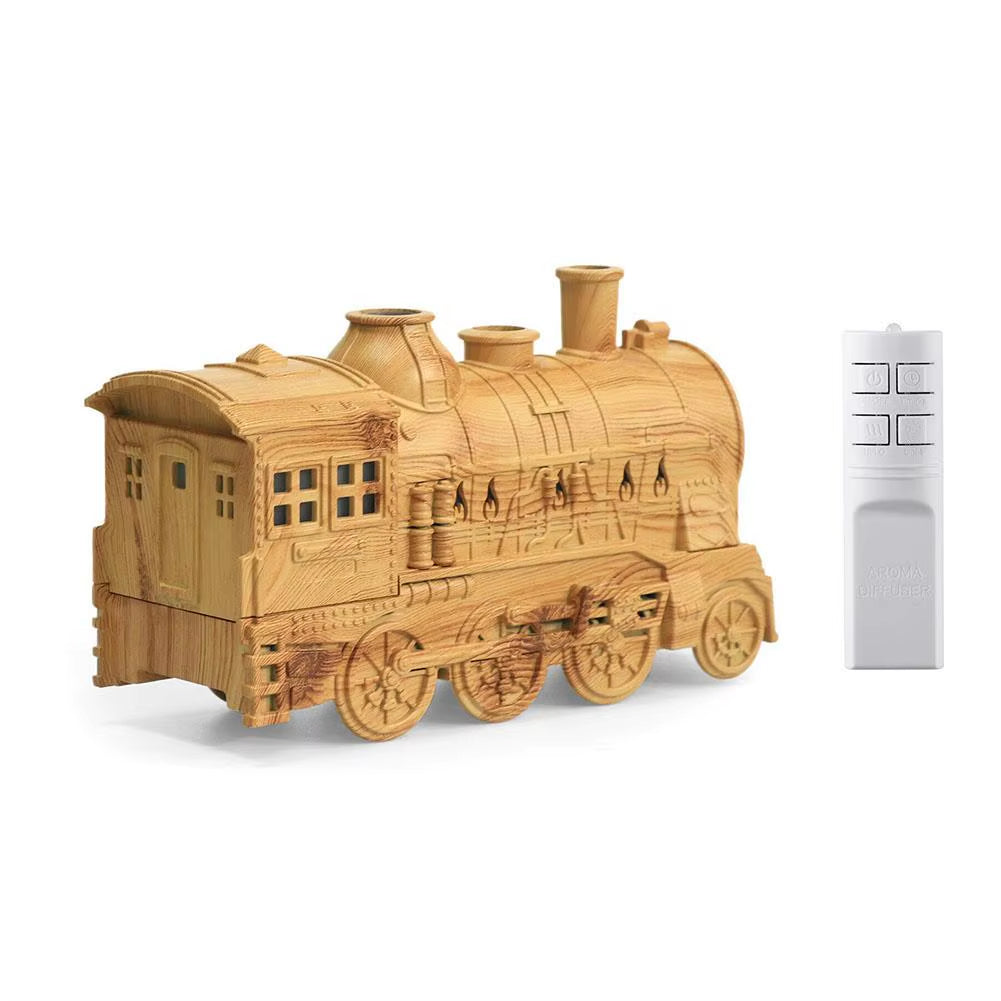 Holiday Train Humidifier Aromatherapy Diffuser Dual Mist LED Night Light Remote Control Christmas Desk Decoration Gift