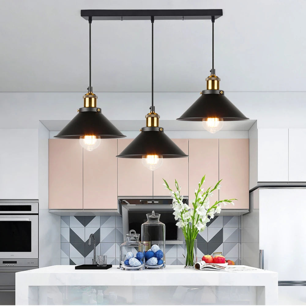 Vintage Pendant Light Loft Retro Chandelier Pendant Lamp E27 Base Industrial Hanging Light Edison Home Lighting for Living Room