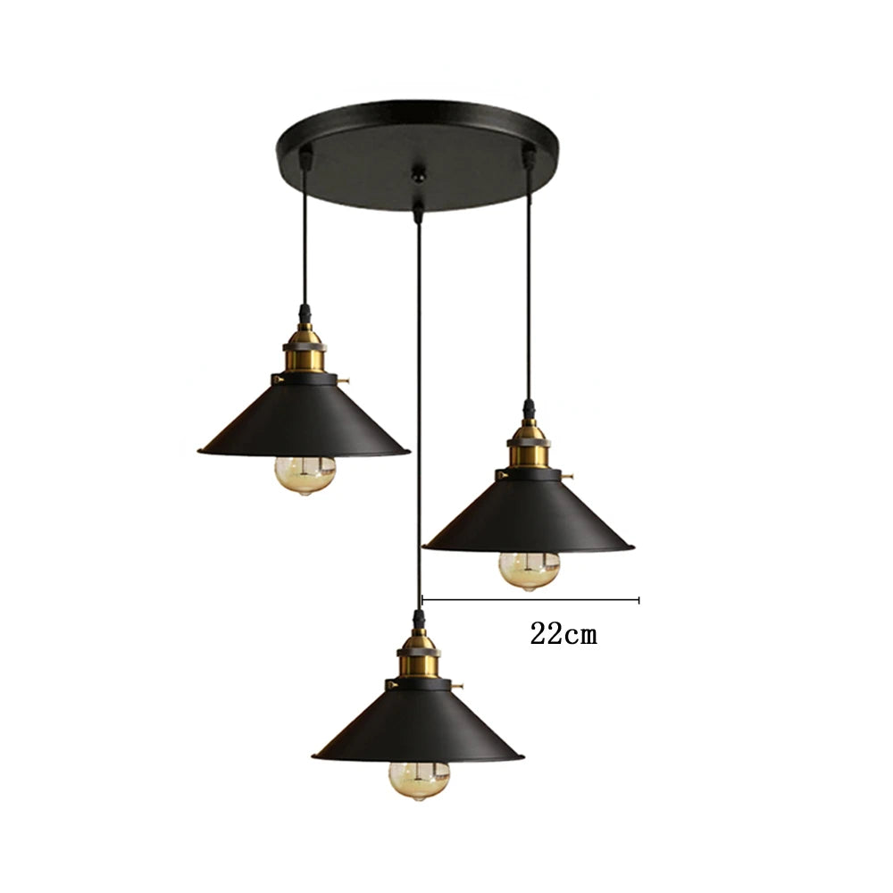 Vintage Pendant Light Loft Retro Chandelier Pendant Lamp E27 Base Industrial Hanging Light Edison Home Lighting for Living Room