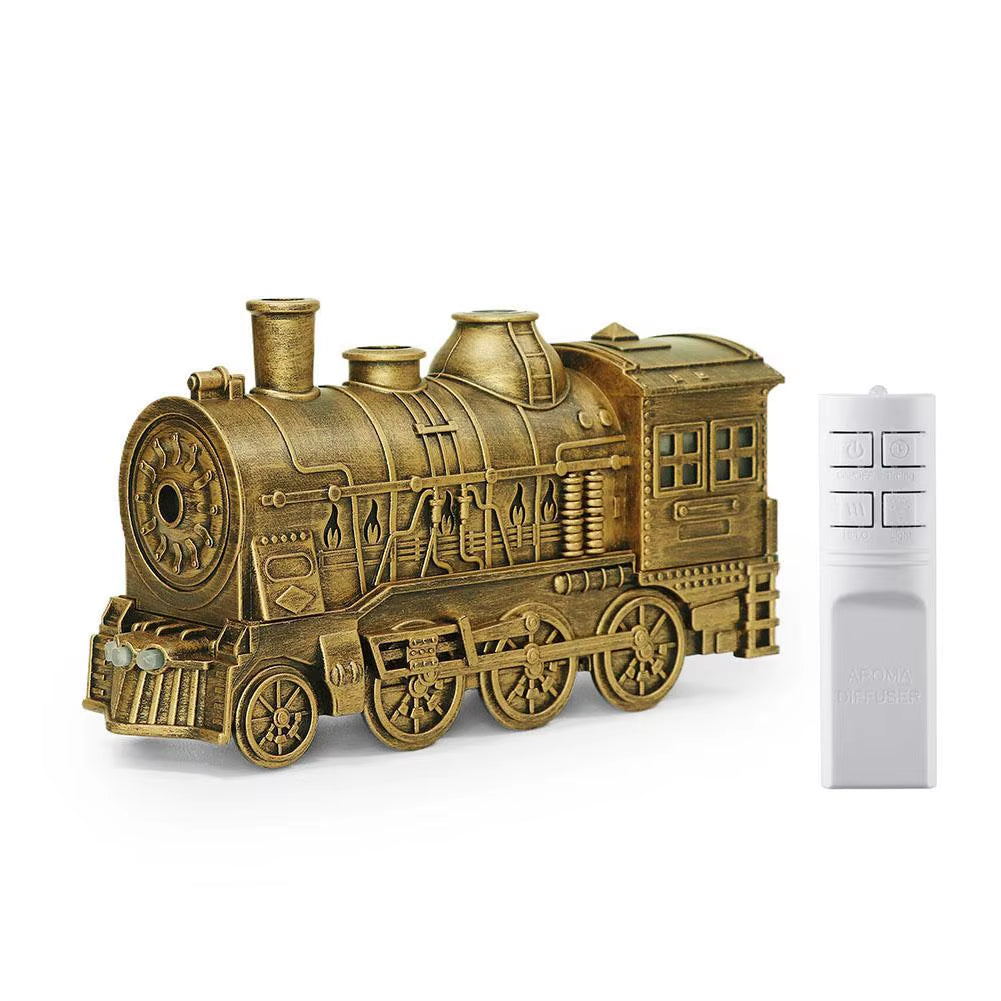 Holiday Train Humidifier Aromatherapy Diffuser Dual Mist LED Night Light Remote Control Christmas Desk Decoration Gift