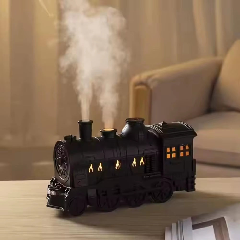 Holiday Train Humidifier Aromatherapy Diffuser Dual Mist LED Night Light Remote Control Christmas Desk Decoration Gift